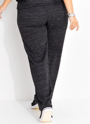 Quintess - Calça Preto em Malha com Lurex - QUINTESS