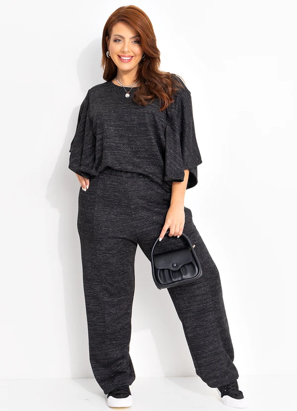 Quintess - Calça Preto em Malha com Lurex 11