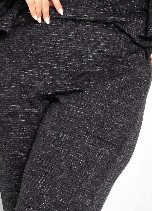 Quintess - Calça Preto em Malha com Lurex