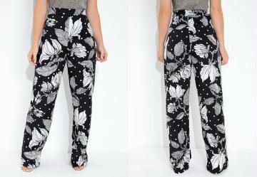 Cala Reta com Botes Floral Preta