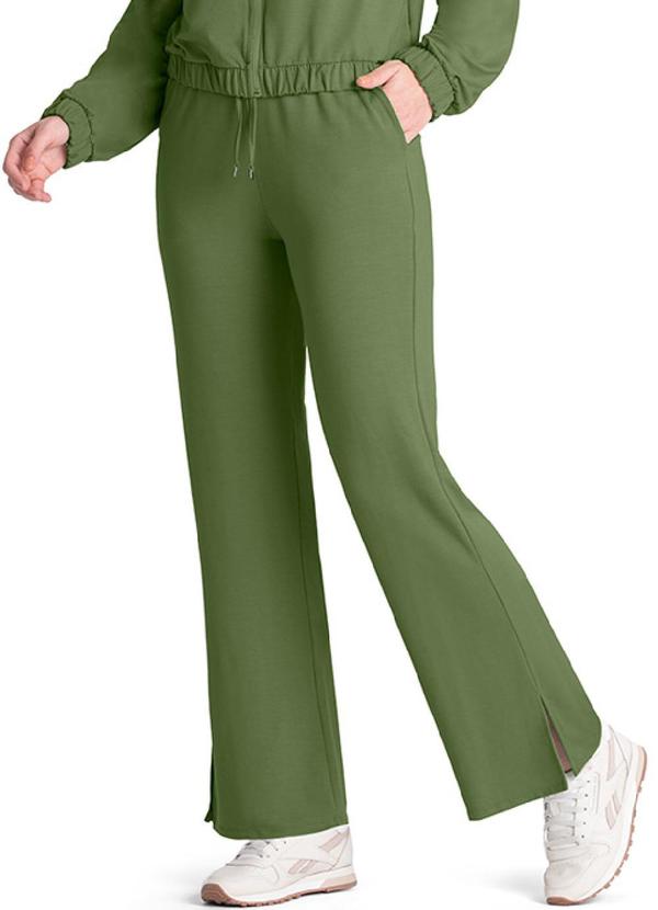 Rezzato - Calça Reta com Fenda Feminino Verde