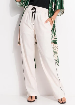 Quintess - Calça Reta Natural em Linho - QUINTESS