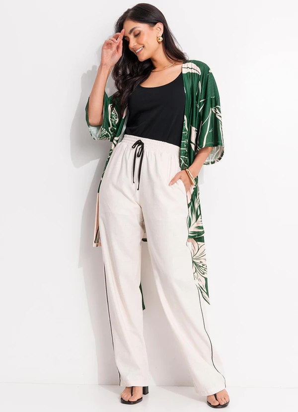 Quintess - Calça Reta Natural em Linho 12