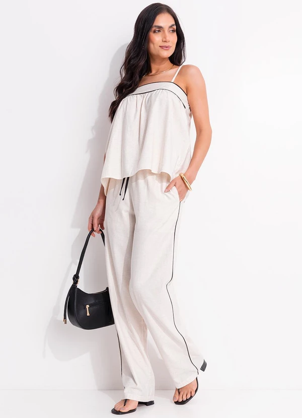 Quintess - Calça Reta Natural em Linho 11