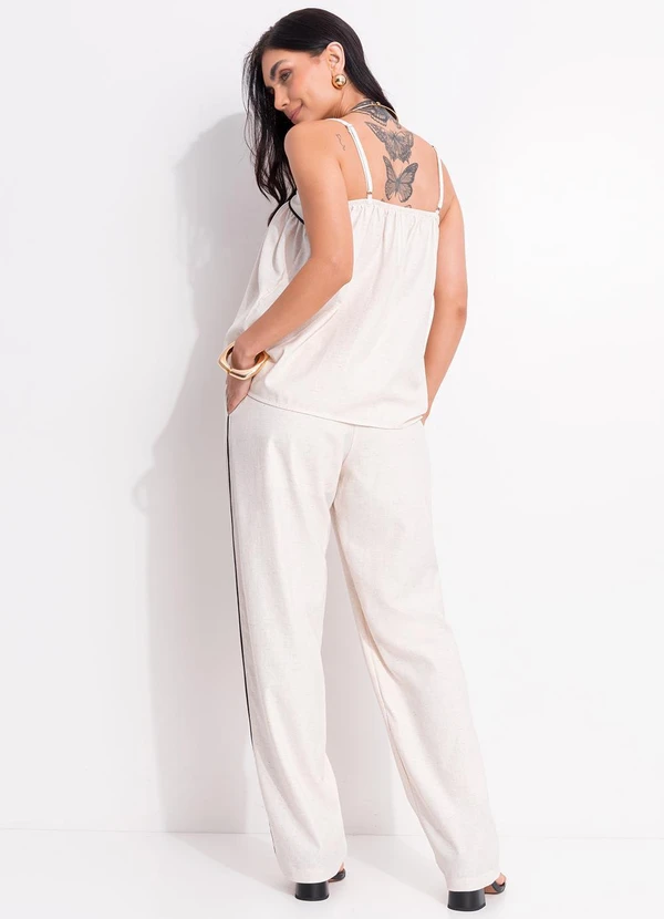 Quintess - Calça Reta Natural em Linho 13