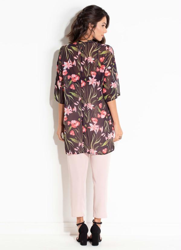 Quintess - Calça Rosa Clochard com Faixa 2