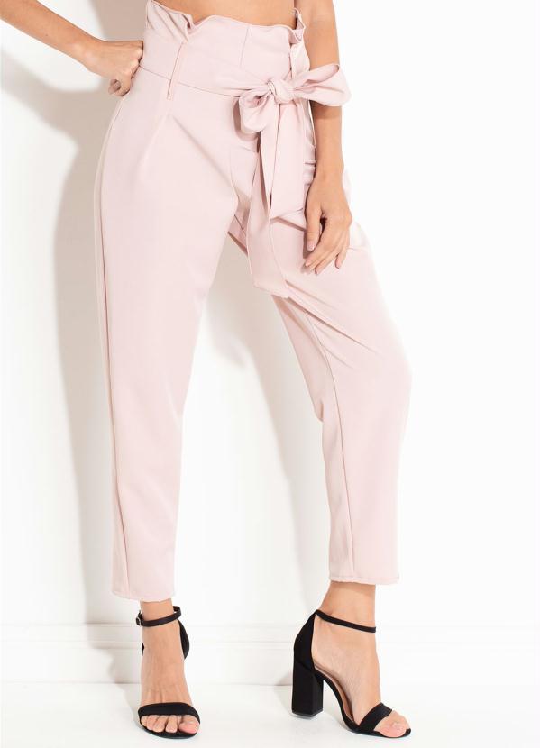 Quintess - Calça Rosa Clochard com Faixa 3