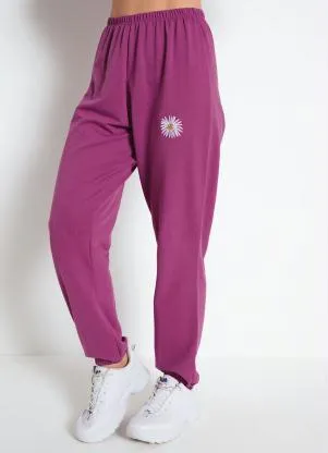 Moda Pop - Calça Roxa com Bordado - MODA POP