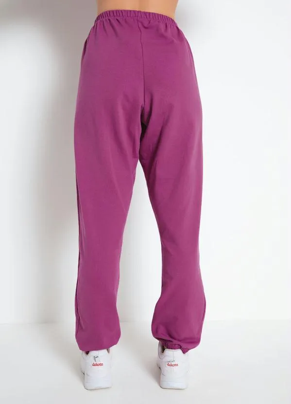 Moda Pop - Calça Roxa com Bordado 3