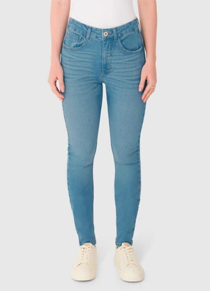 Malwee - Calça Skinny Cintura Alta em Jeans Azul Claro - MALWEE