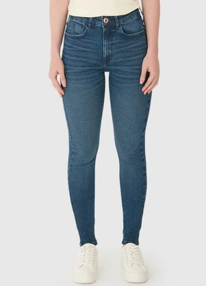 Malwee - Calça Skinny Cintura Alta em Jeans Azul Escuro - MALWEE