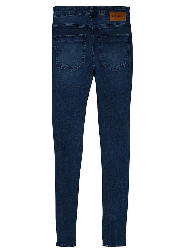 Malwee - Calça Skinny Cintura Alta em Jeans Azul Escuro 10