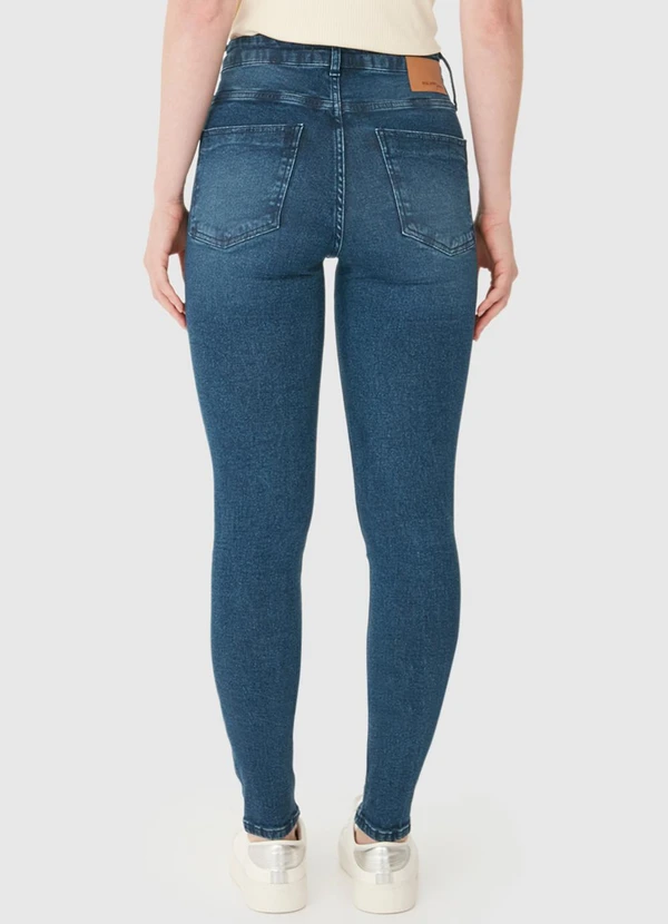 Malwee - Calça Skinny Cintura Alta em Jeans Azul Escuro 2