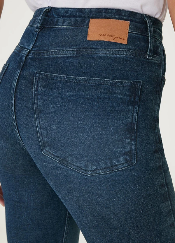 Malwee - Calça Skinny Cintura Alta em Jeans Azul Escuro 8