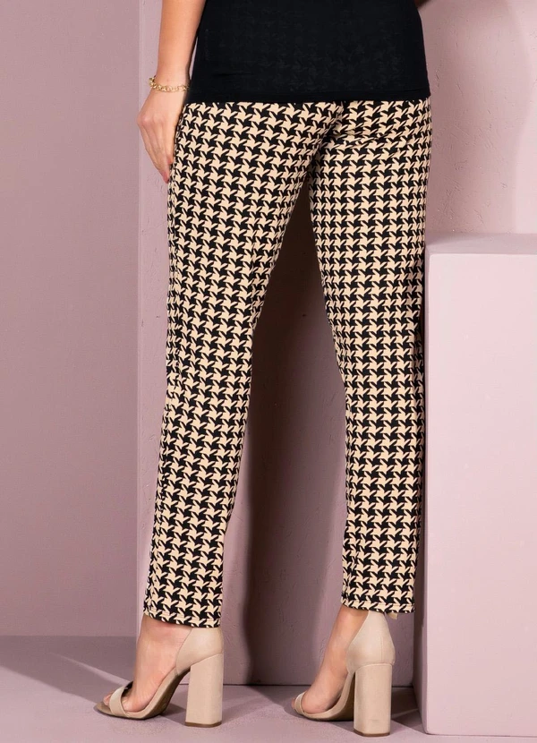 Quintess - Calça Soltinha Pied de Poule com Bolsos e Faixa 7