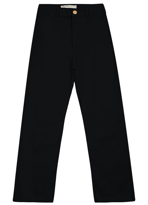 Malwee - Calça Straight Cropped Cintura Alta Preto