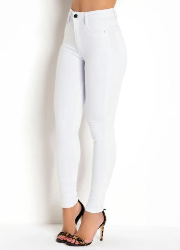 Sawary Jeans - Calça Super Lipo Branca Sawary com Bolsos 7