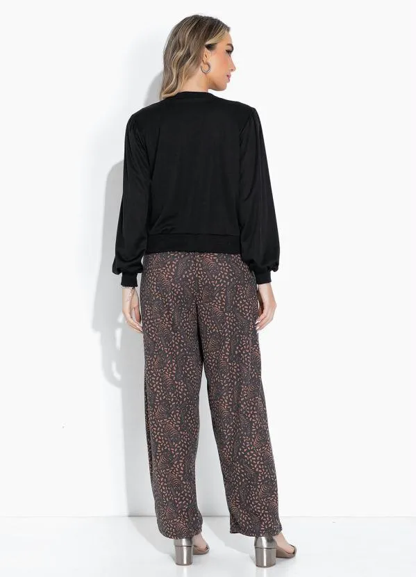 Moda Pop - Calça Tigre com Fendas e Cintura Alta. 5