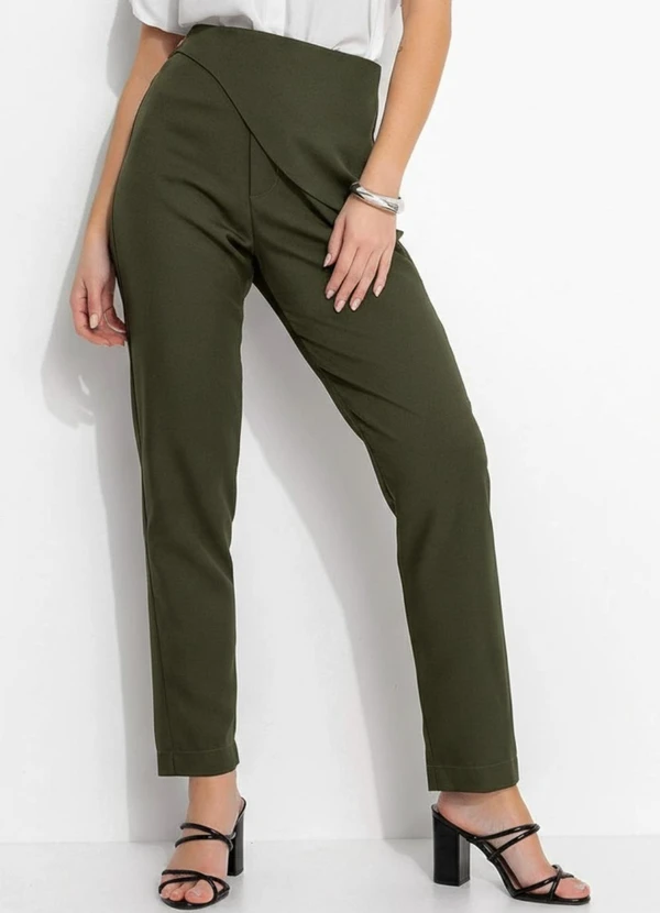 Quintess - Calça Verde em Alfaiataria