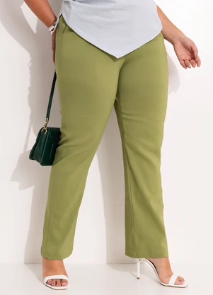 Quintess - Calça Verde em Bengaline - QUINTESS