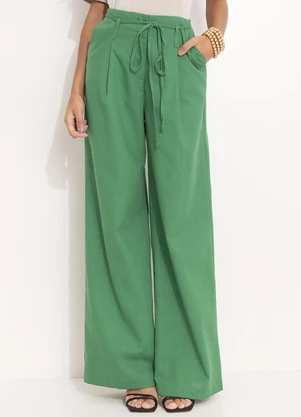 Quintess - Calça Verde em Linho - QUINTESS