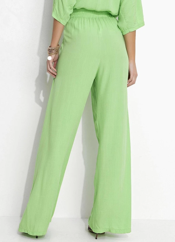 Quintess - Calça Verde em Viscose Plana 2