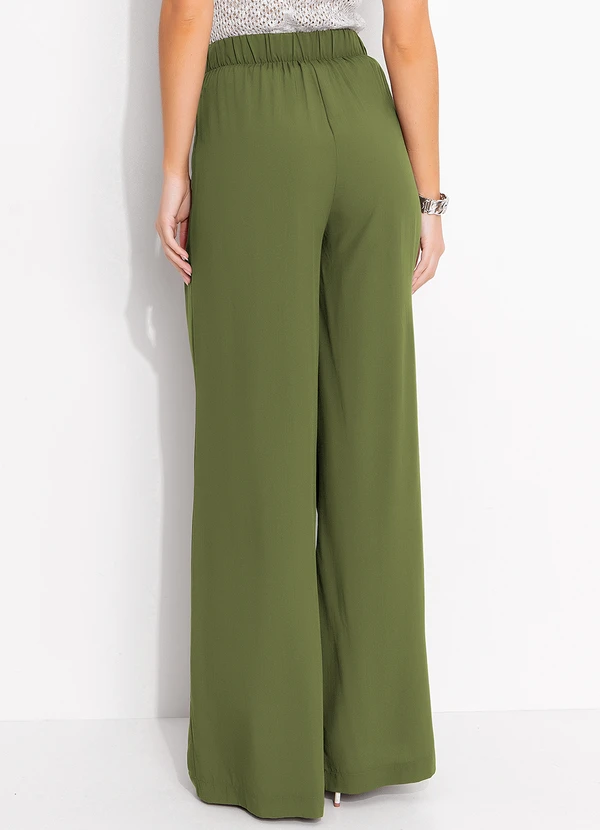 Quintess - Calça Verde em Viscose Plana 7