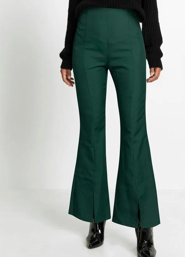 bonprix - Calça Verde Escuro em Oxford