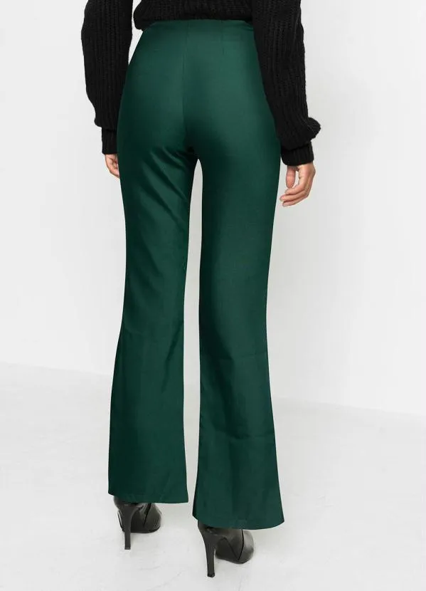 Calça Verde Oliva Flare Verde Calça Social Verde Oliva Flare Com - Main Image