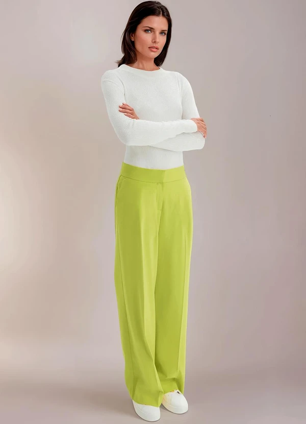 bonprix - Calça Verde Lima em Alfaiataria 3