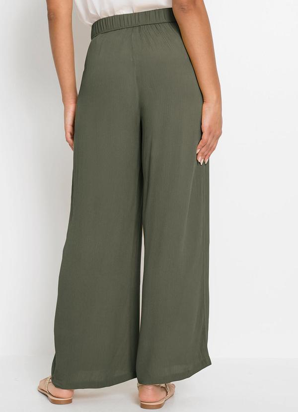 bonprix - Calça Verde Oliva em Malha de Viscose 2