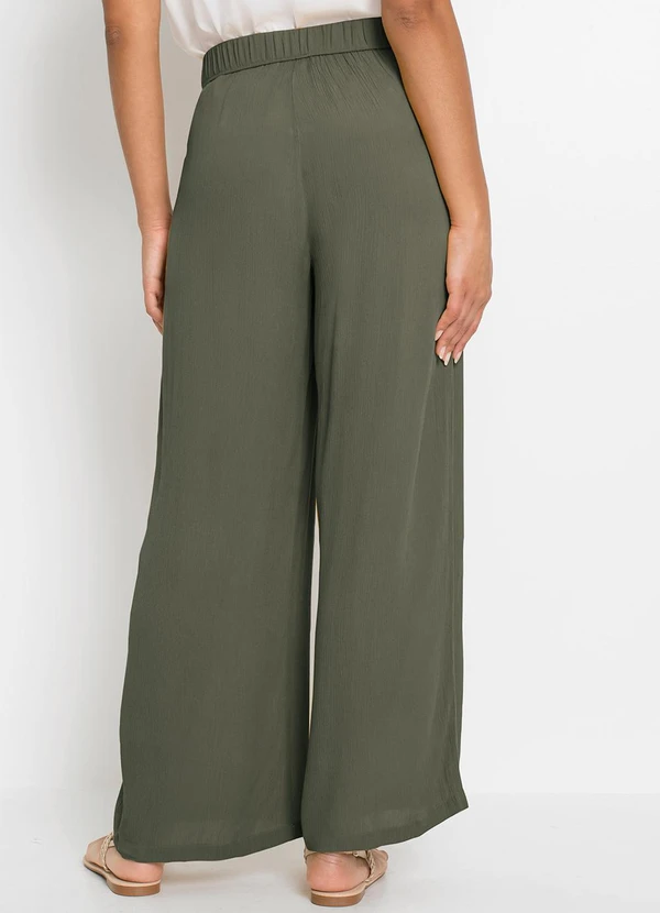 bonprix - Calça Verde Oliva em Malha de Viscose 2