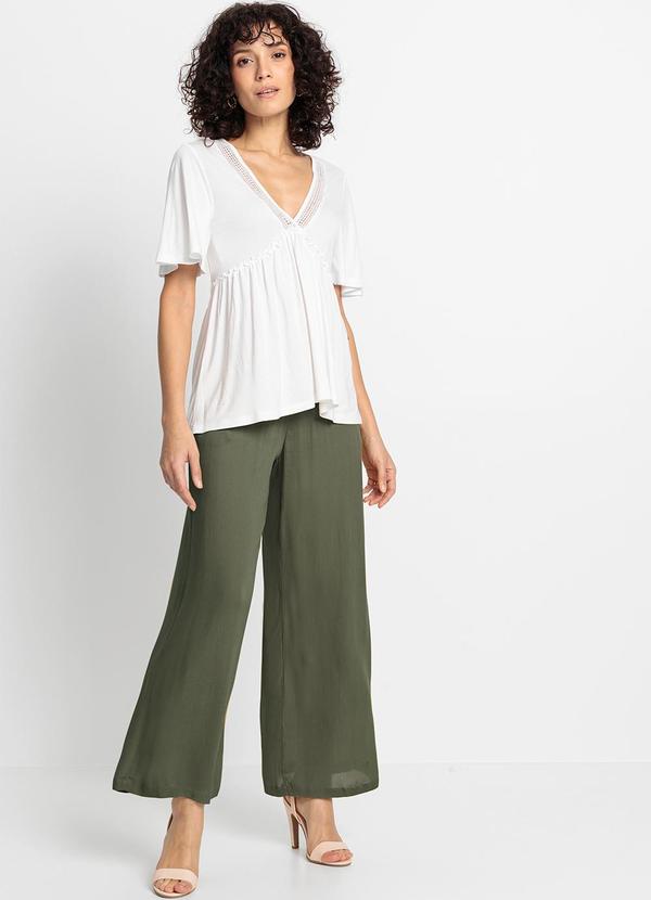 bonprix - Calça Verde Oliva em Malha de Viscose 4