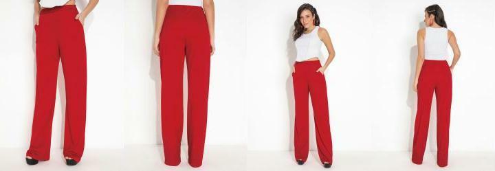 Cala Vermelha com Cintura Alta e Bolsos