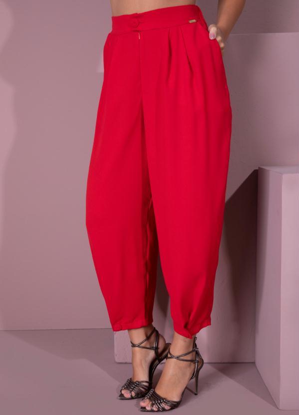 Queima Estoque - Calça Vermelho com Pregas 4