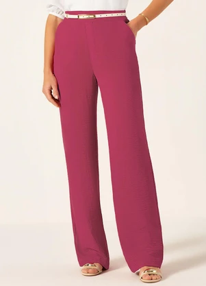 Principessa - Calça Wide Leg Crepe Rosa Hanna - PRINCIPESSA