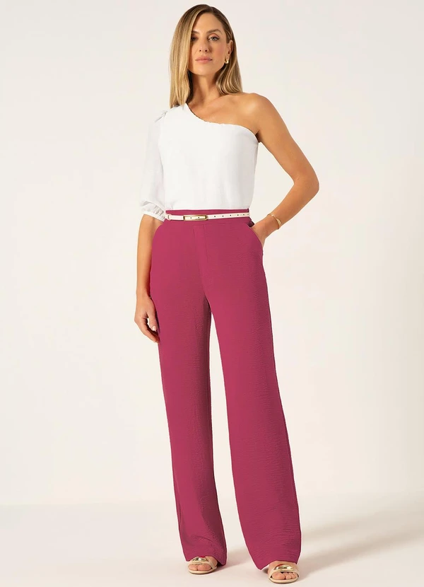 Principessa - Calça Wide Leg Crepe Rosa Hanna 3