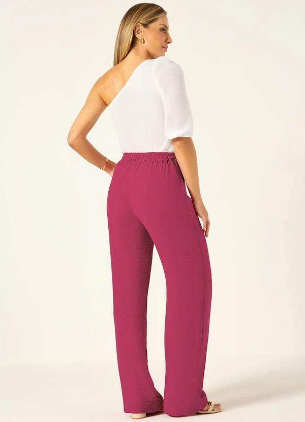 Principessa - Calça Wide Leg Crepe Rosa Hanna 4
