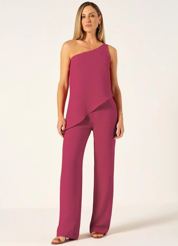 Principessa - Calça Wide Leg Crepe Rosa Hanna 7