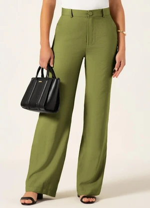 Principessa - Calça Wide Leg de Alfaiataria Verde Larice - PRINCIPESSA