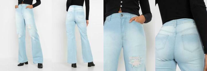 Cala Wide Leg Destroyed Azul Claro