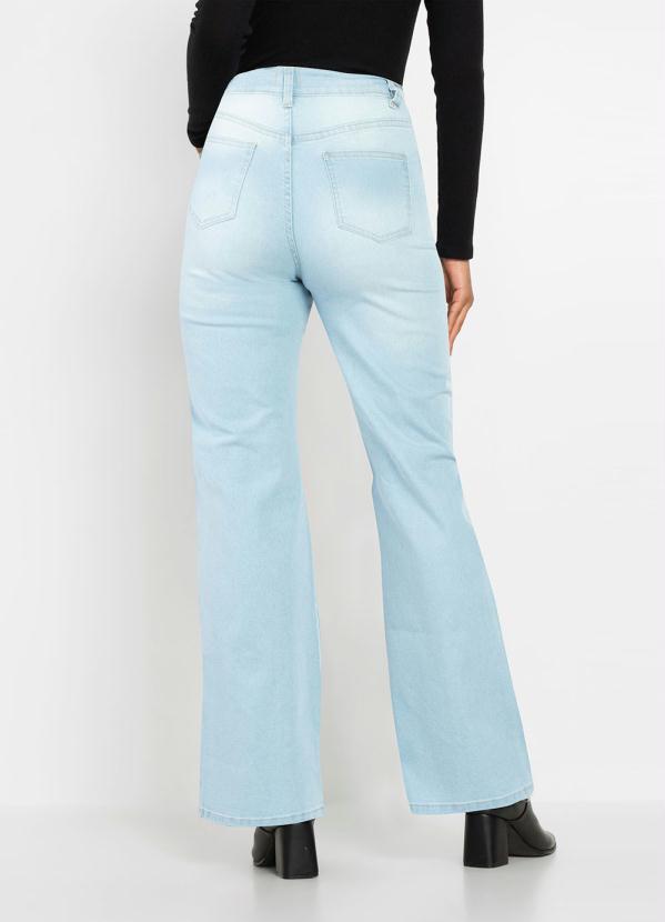 Outlet - Calça Wide Leg Destroyed Azul Claro 2