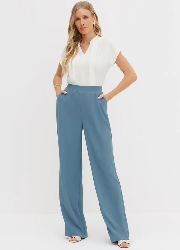 Principessa - Calça Wide Leg Azul Hanna 3