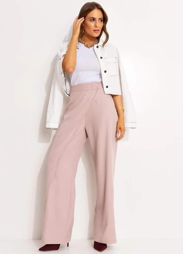 Quintess - Calça Wrap Nude em Alfaiataria 3