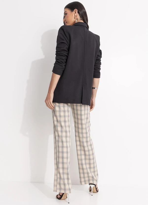 Quintess - Calça Xadrez Bege em Alfaiataria 5