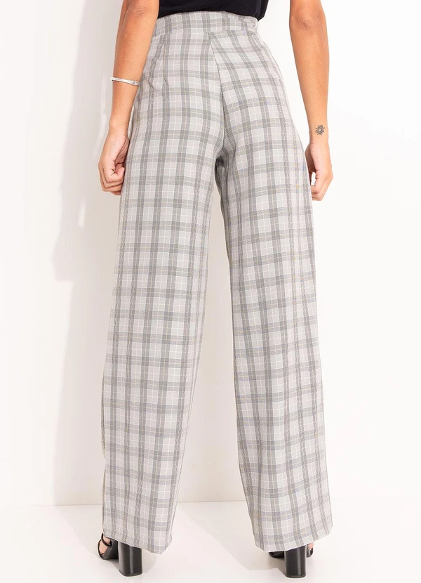 Quintess - Calça Xadrez Cinza em Alfaiataria 2