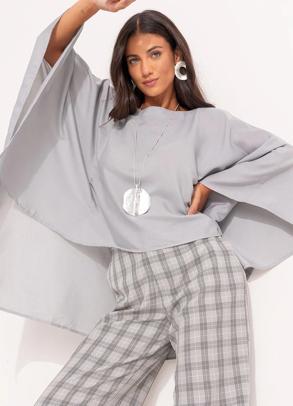 Quintess - Calça Xadrez Cinza em Alfaiataria 4