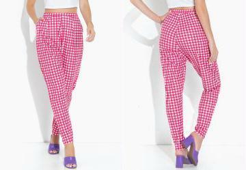 Cal�a Xadrez com Bolsos Funcionais e Pregas