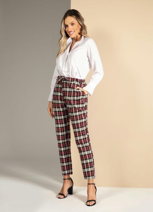 Quintess - Calça Xadrez com Cordel para Amarrar 3