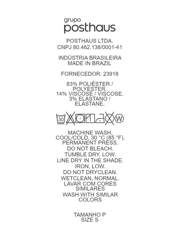 Quintess - Calça Cigarrete Xadrez Grid Azul com Elástico e Detalhe na Barra 13